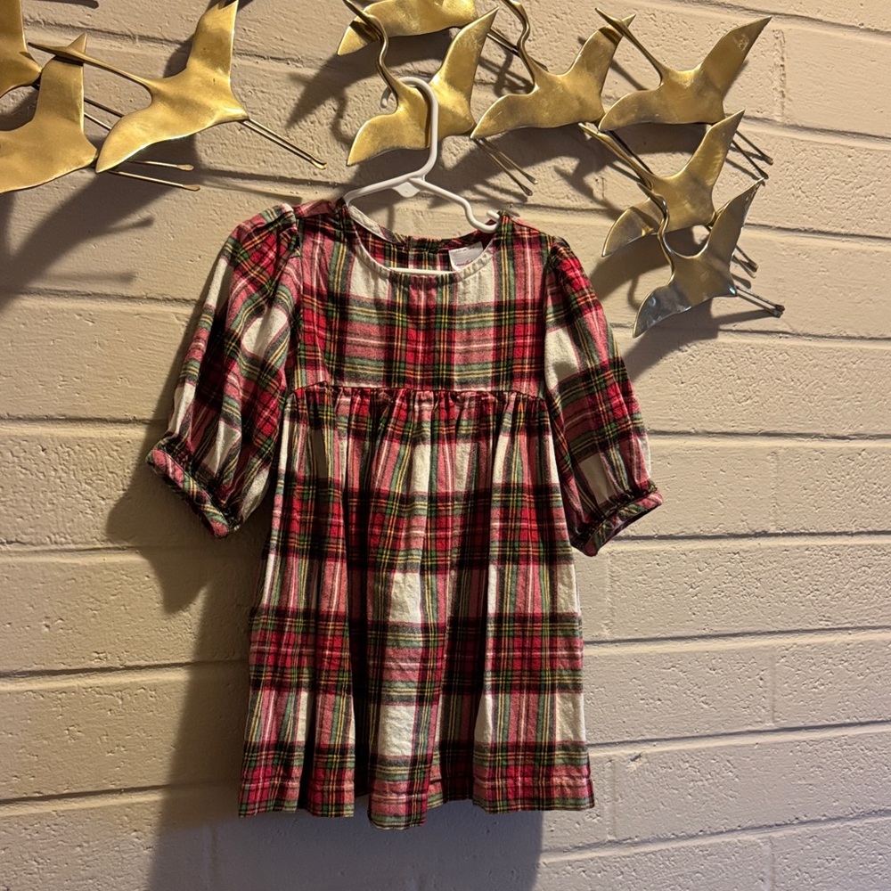Hanna Andersson plaid holiday flannel girls dress